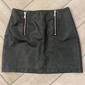 Black Leather Mini Skirt
